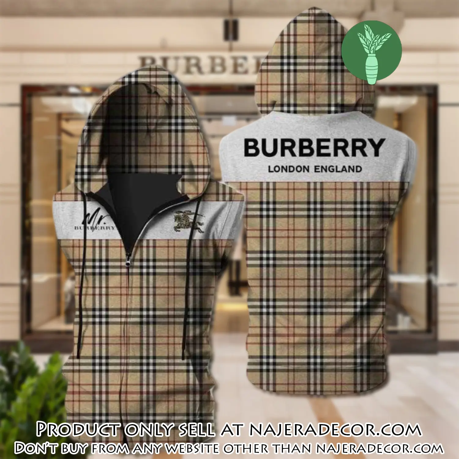 Burberry unisex sleeveless zip up hoodie luxury for men women szh001 njr3145692